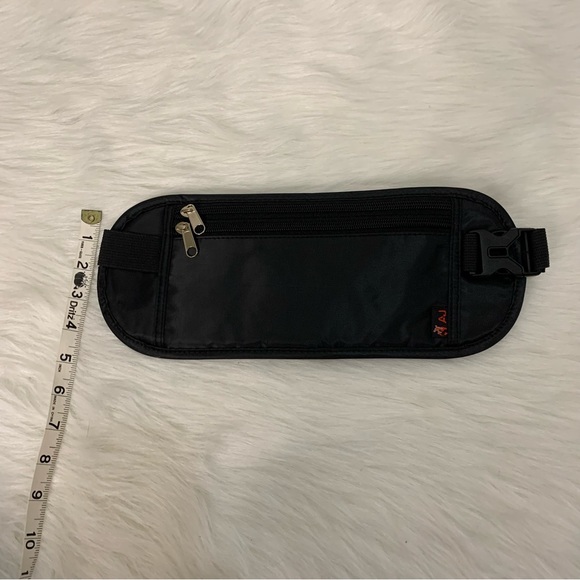 Black Crossbody Travel Canvas Anti-theft Slim Hidden Fanny Pack Wallet Bag - Picture 6 of 11